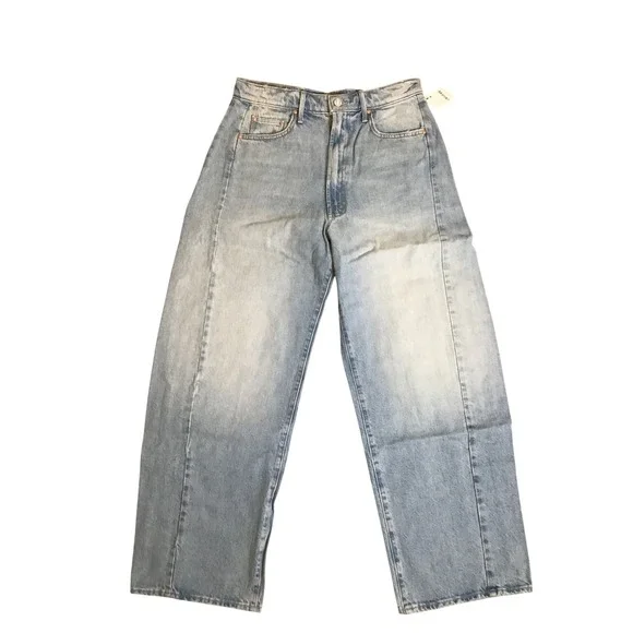 Mother Women's Back Pedal High Rise Full Pipe Flood Barrel Leg Jeans Size 28 NWT - Picture 4 of 13